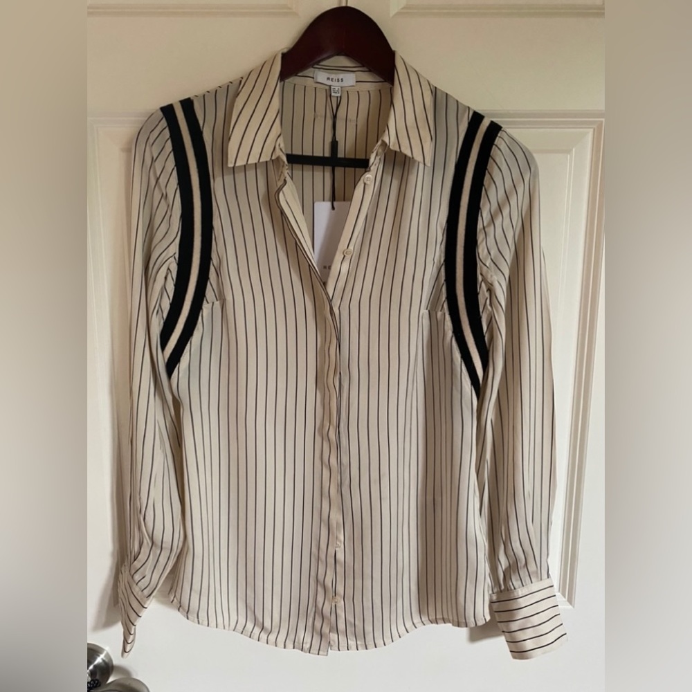MOVING SALE | Buy by 2/21 | REISS Harriett pinstripe blouse